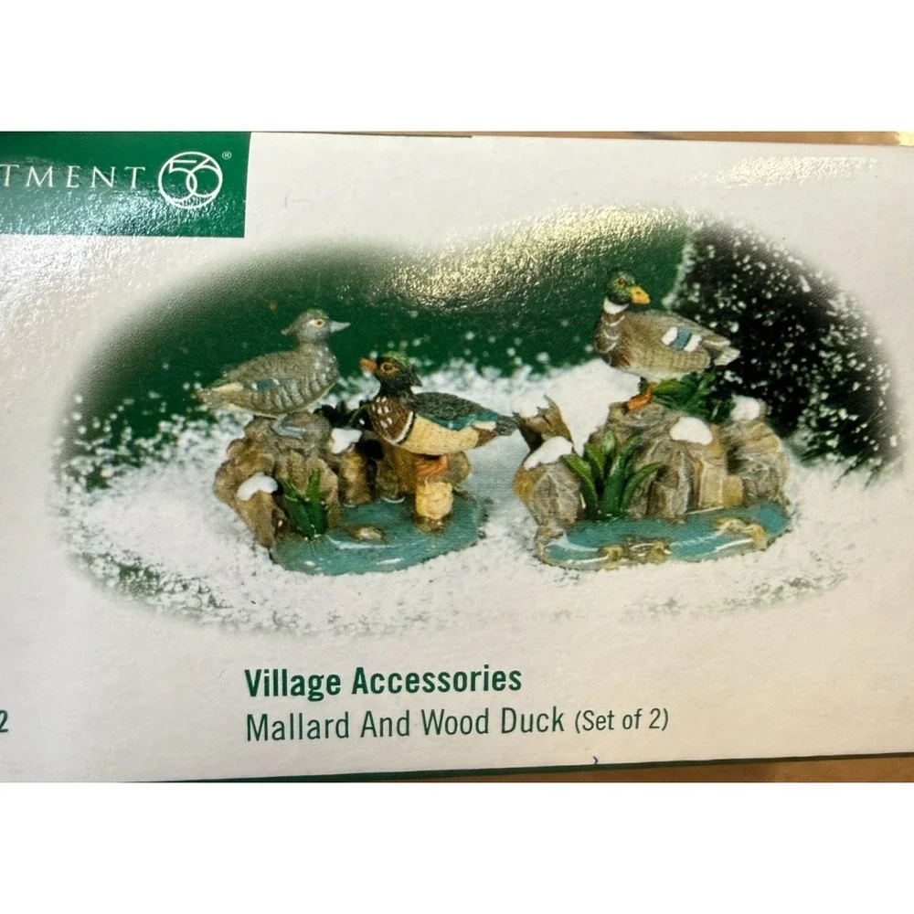 Department 56 Village Accessories Mallard and Wood Duck Set of 2